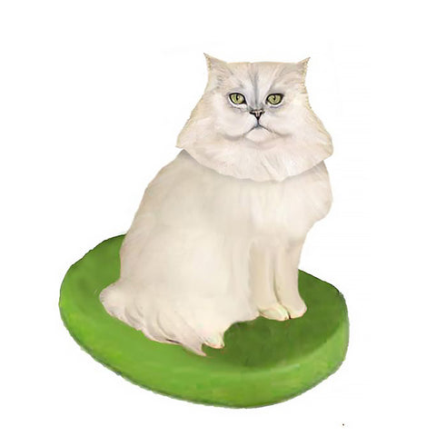 Custom Cat Bobblehead - Persian White