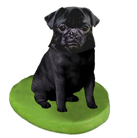 Custom Pet Dog Bobblehead - Pug Black