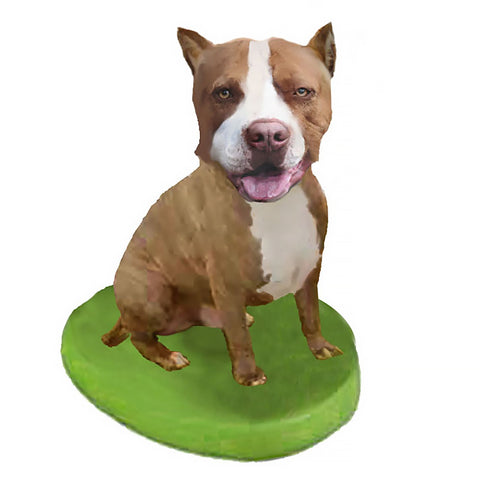 Custom Pet Dog Bobblehead - Pit Bull Brown